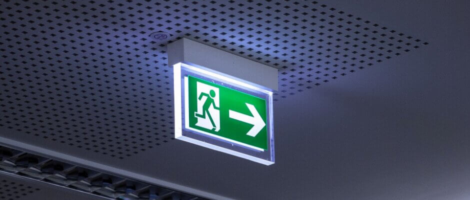 Exit signs are one part of a life safety system